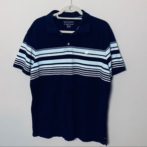 Banana republic polo shirt men’s blue white stripe
